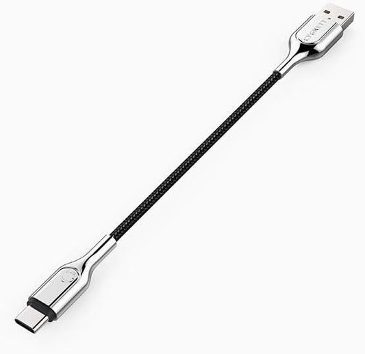 Cygnett Armored 2.0 C to A  (3A/60W ) Cable 10cm, Black
