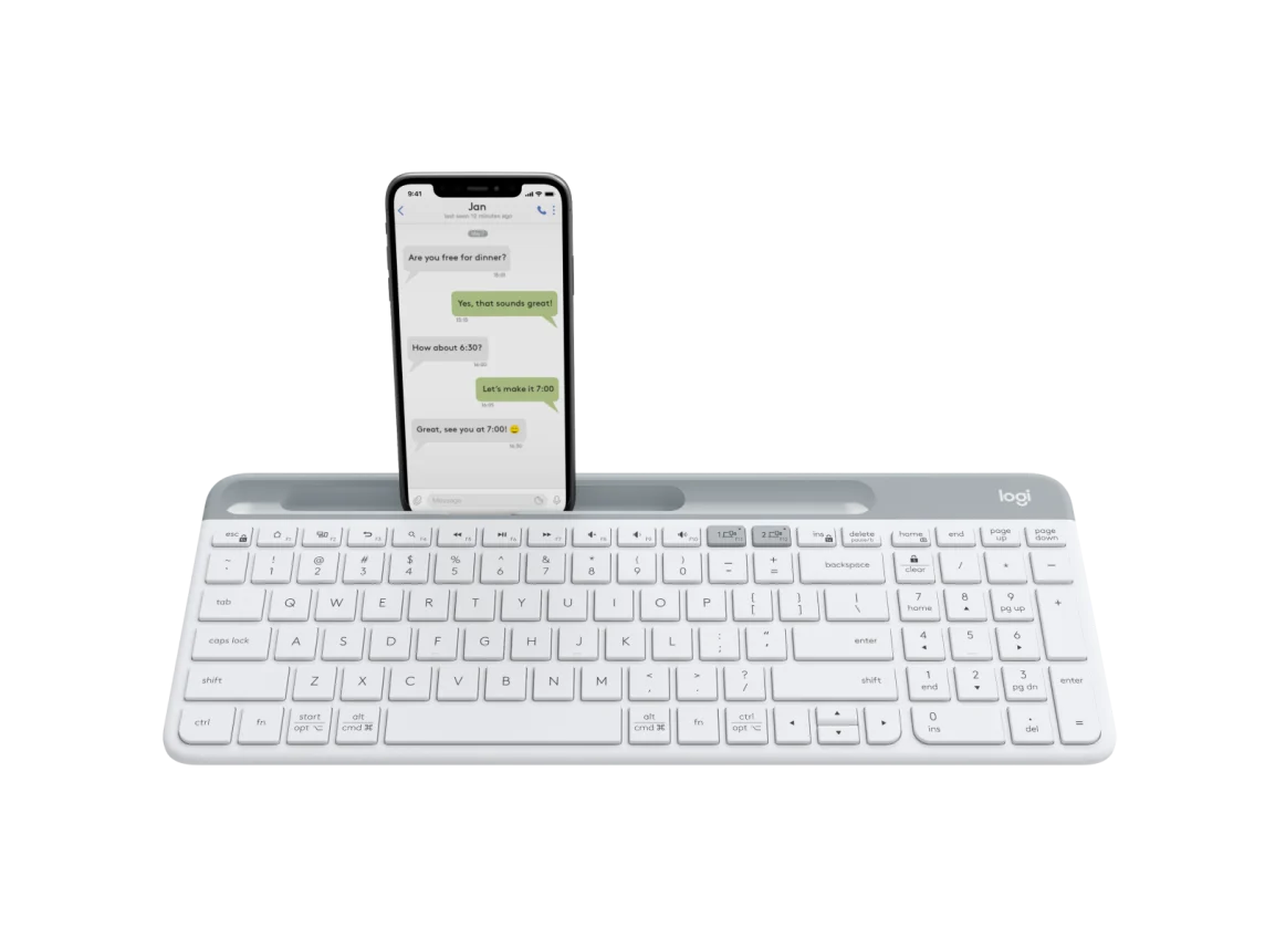 Logitech K580 Slim Multi-Device Wireless Keyboard, White