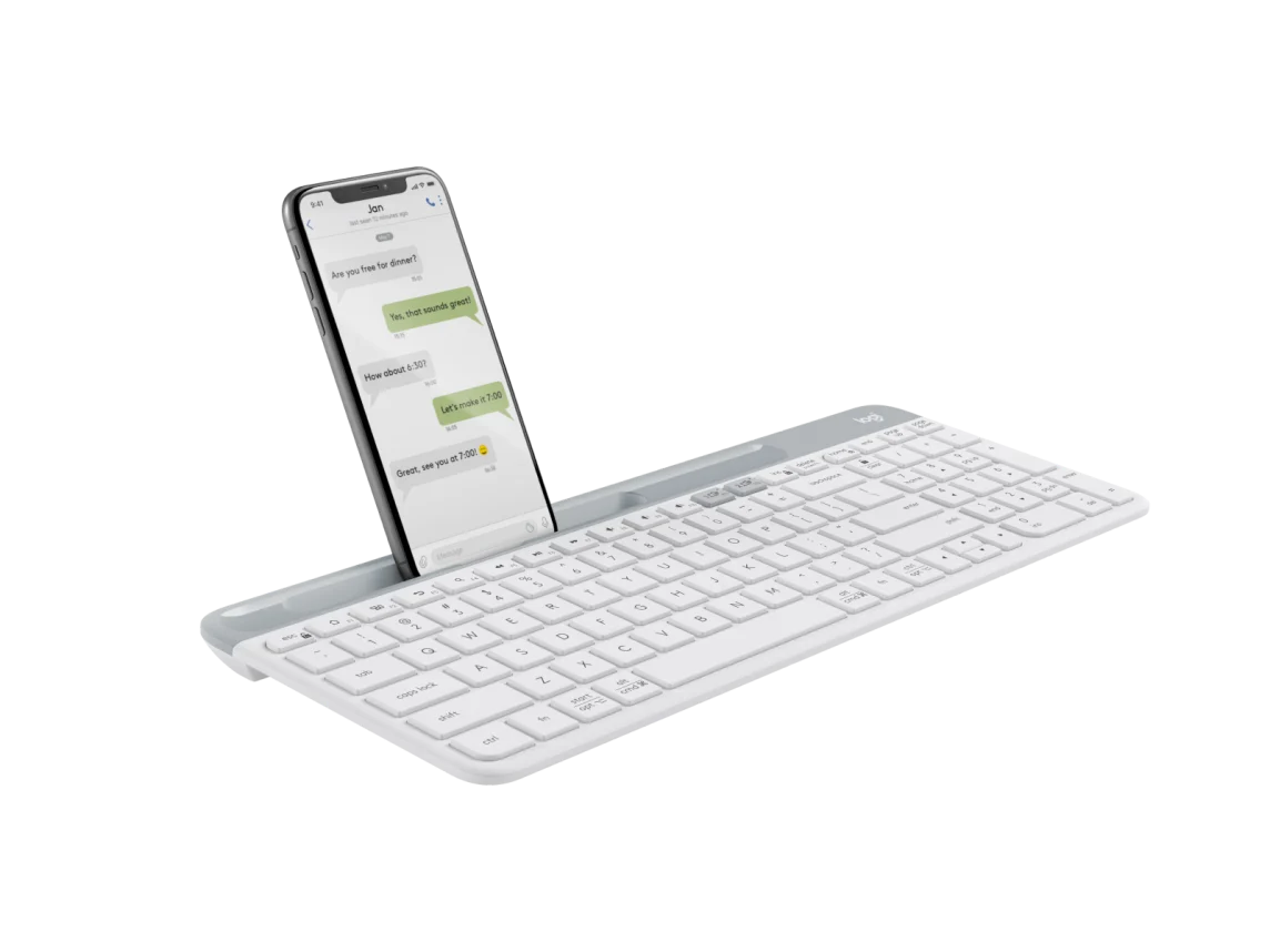 Logitech K580 Slim Multi-Device Wireless Keyboard, White